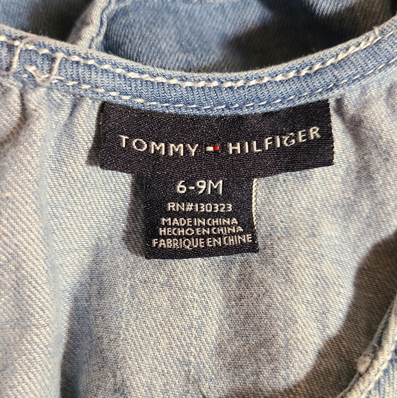 Tommy Hilfiger size 6-9M denim chambray overall jumper dress - Picture 7 of 11